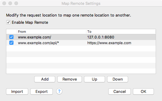 Map Remote Settings